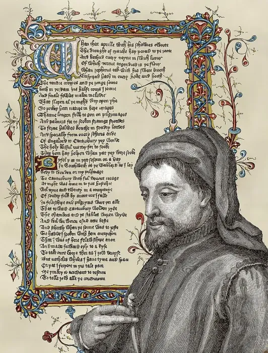 Framed Print : Portrait of Geoffrey Chaucer, ca Framed Print : Portrait of Geoffrey Chaucer, ca