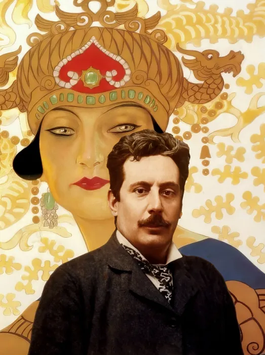 Framed Print : Portrait of Giacomo Puccini, digitally edited according to a photograph Framed Print : Portrait of Giacomo Puccini, digitally edited according to a photograph