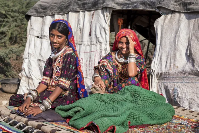 Framed Print : Portrait of two girls from the tribal community