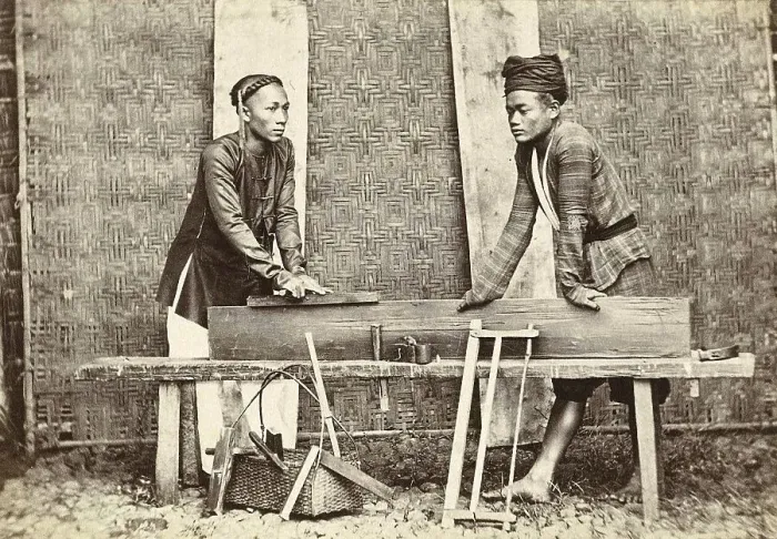 Framed Print : Portrait of Two Indonesian Carpenters