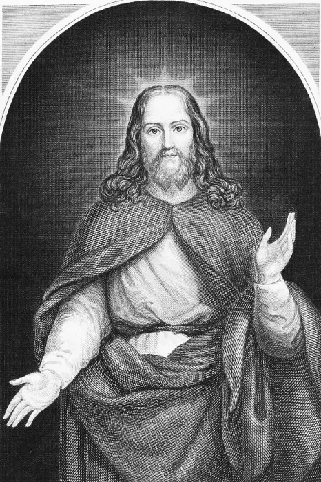 Framed Print : Portrait of Jesus Christ, halo