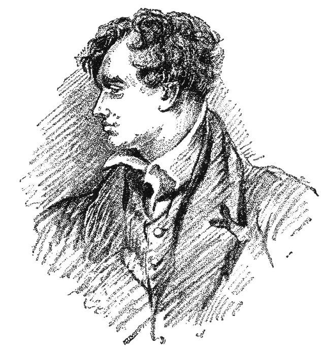 Framed Print : Portrait of Lord Byron - a British peer