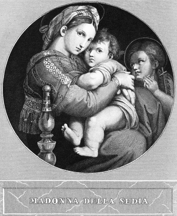 Framed Print : Portrait of Madonna della Sedia after Raphael