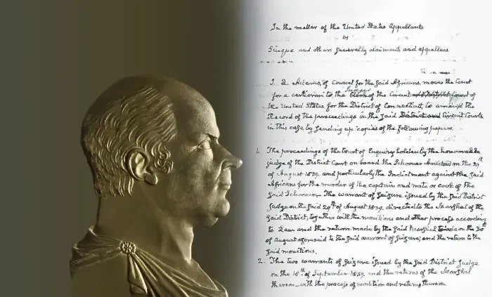 Framed Print : Portrait after a medal of John Quincy Adams