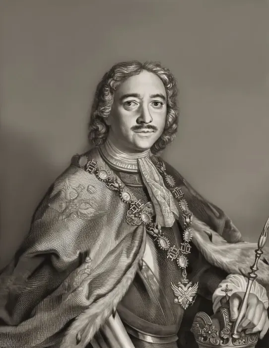 Framed Print : Portrait of Peter the Great, Peter I or Pyotr Alexeyevich Romanov