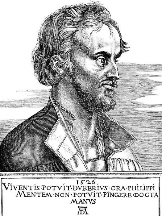Framed Print : Portrait, Philipp Melanchton (1497-1560), preacher in the Wittenberg town church, Holy Mass in German, drawing after A. Duerer 1526, historical illustration 1883 Framed Print : Portrait, Philipp Melanchton (1497-1560), preacher in the Wittenberg town church, Holy Mass in German, drawing after A. Duerer 1526, historical illustration 1883