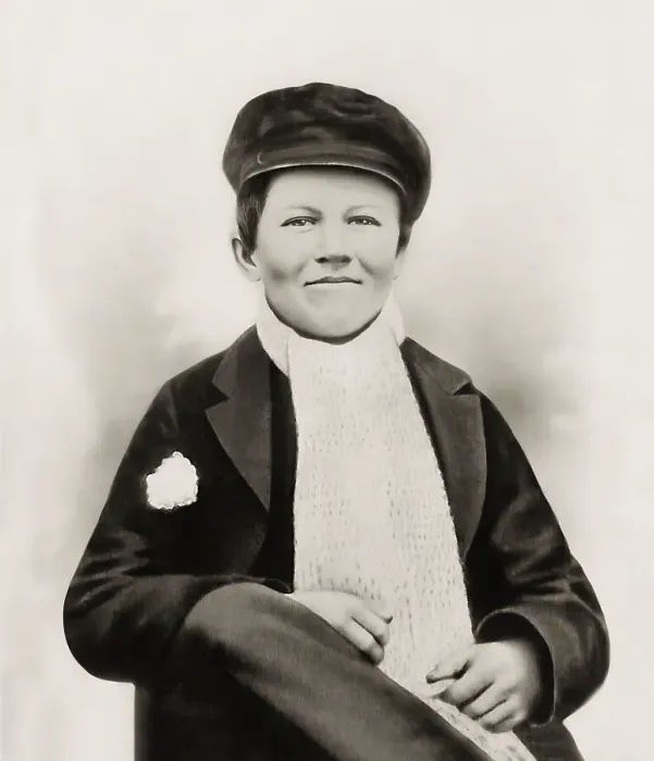 Framed Print : Portrait of Thomas Alva Edison at age of 14 years