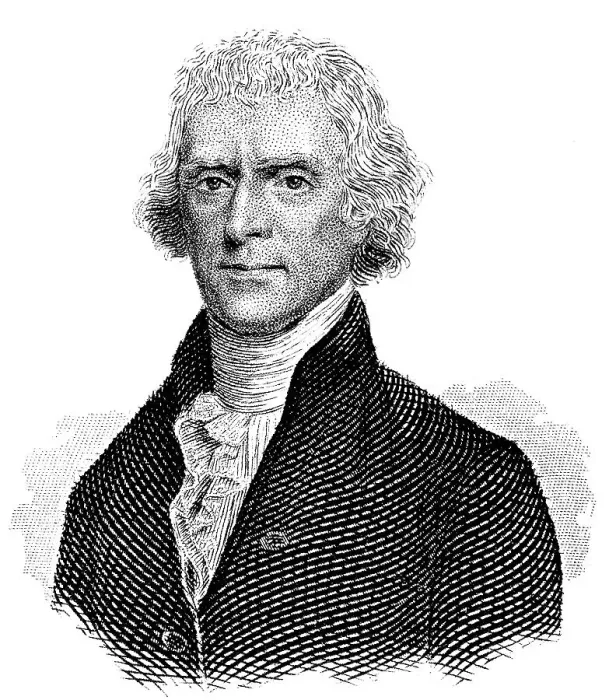 Framed Print : Portrait of Thomas Jefferson, 1743 - 1826