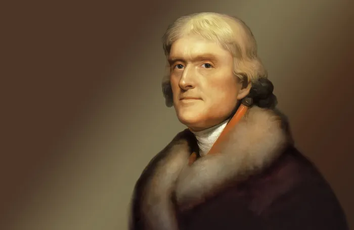 Framed Print : Portrait of Thomas Jefferson, 1743 - 1826