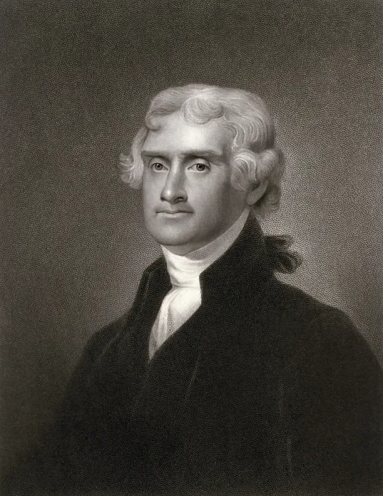 Framed Print : Portrait of Thomas Jefferson, 1743 - 1826