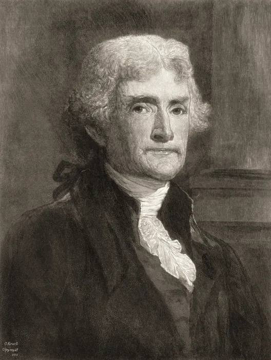 Framed Print : Portrait of Thomas Jefferson, 1743 - 1826