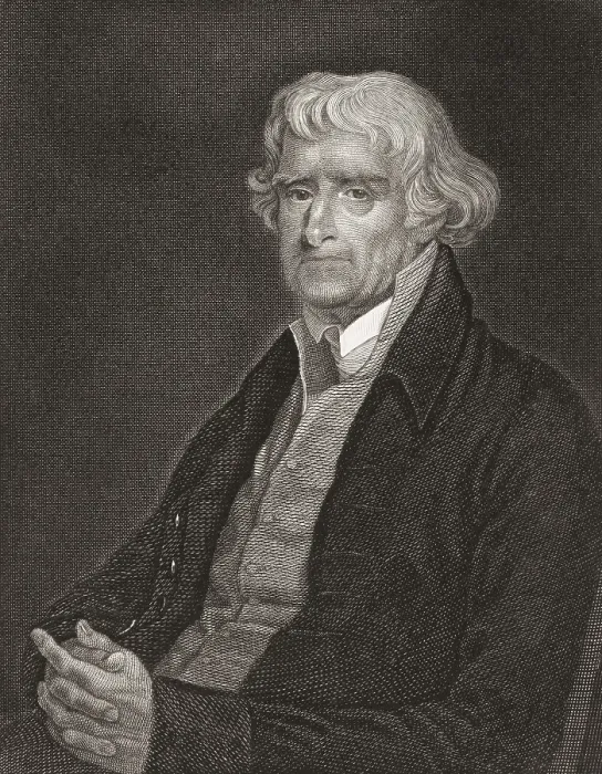 Framed Print : Portrait of Thomas Jefferson, 1743 - 1826