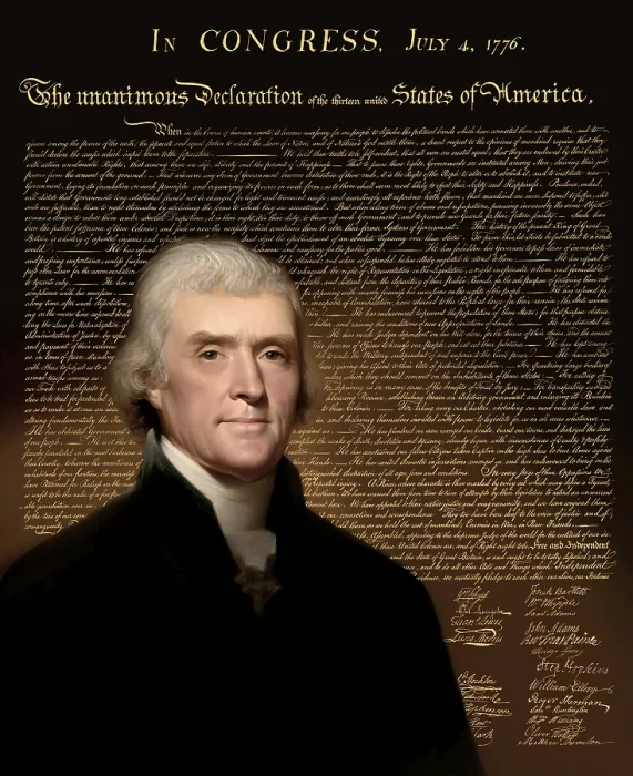 Framed Print : Portrait of Thomas Jefferson, 1743 - 1826