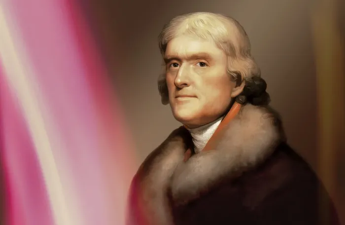 Framed Print : Portrait of Thomas Jefferson, 1743 - 1826