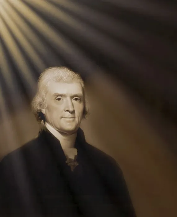 Framed Print : Portrait of Thomas Jefferson, 1743 - 1826
