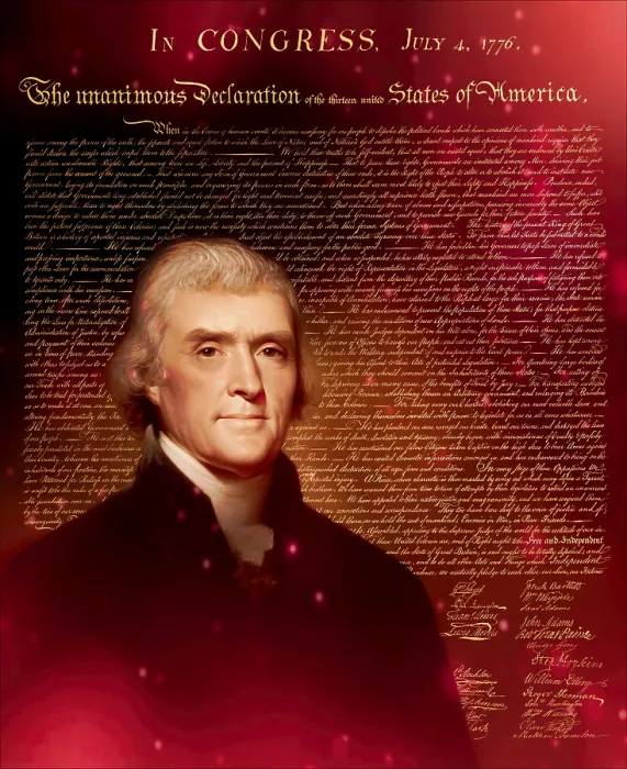 Framed Print : Portrait of Thomas Jefferson, 1743 - 1826