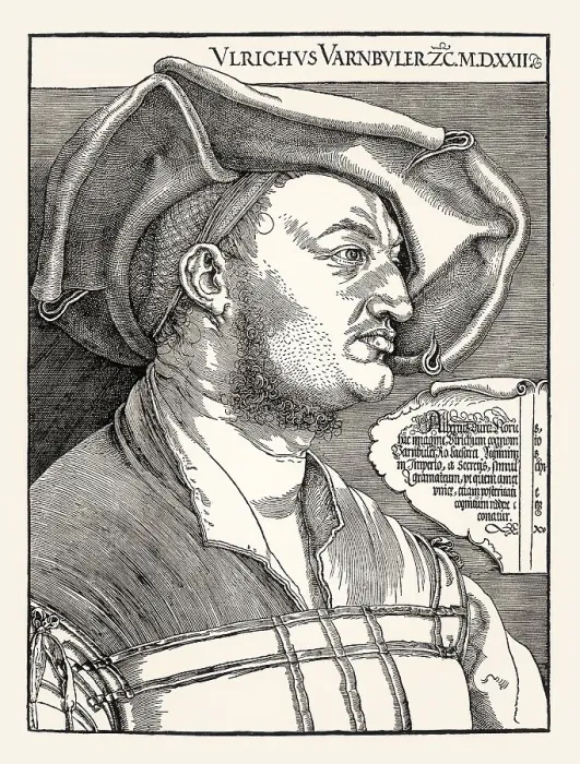 Framed Print : Portrait of Ulrich Varnbueler by Albrecht Duerer Framed Print : Portrait of Ulrich Varnbueler by Albrecht Duerer