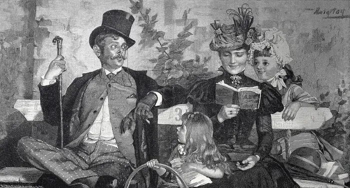 Framed Print : Posh, noble, people in the city park