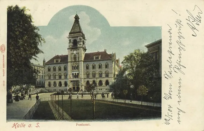 Framed Print : Post office in Halle an der Saale Framed Print : Post office in Halle an der Saale