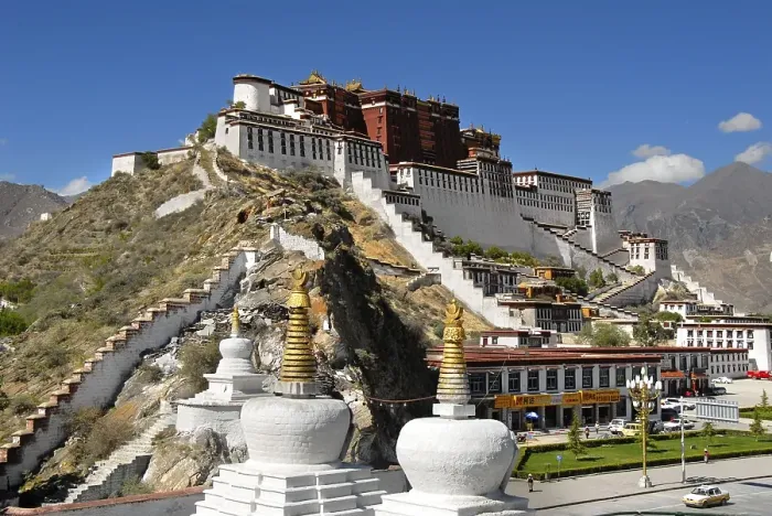 Framed Print : Potala Palace with Choerten Lhasa Tibet China