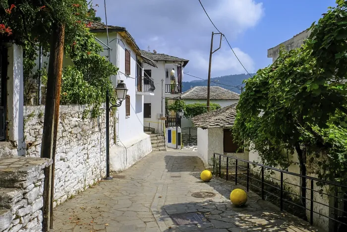 Framed Print : Potamia, Thassos, Greece - Potamia mountain village on the island of Thassos