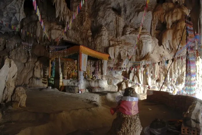 Framed Print : Potholing, speleology, Theravada Buddhism