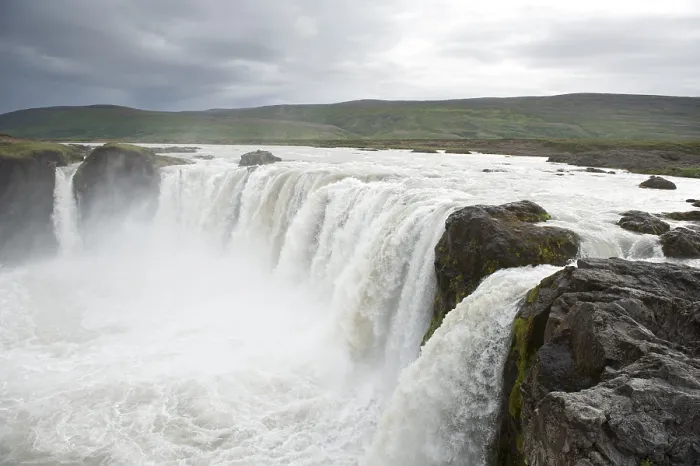 Framed Print : Powerfull Gooafoss or Godafoss waterfall Framed Print : Powerfull Gooafoss or Godafoss waterfall