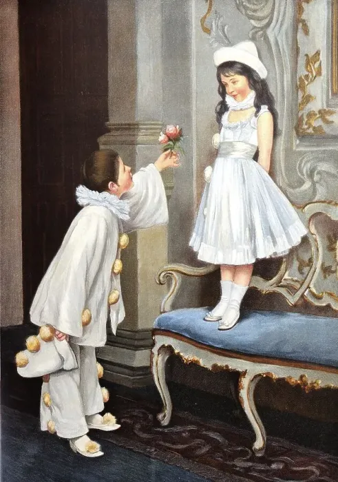 Framed Print : Practice makes perfect... gallant young boy offering a flower to a girl Framed Print : Practice makes perfect... gallant young boy offering a flower to a girl