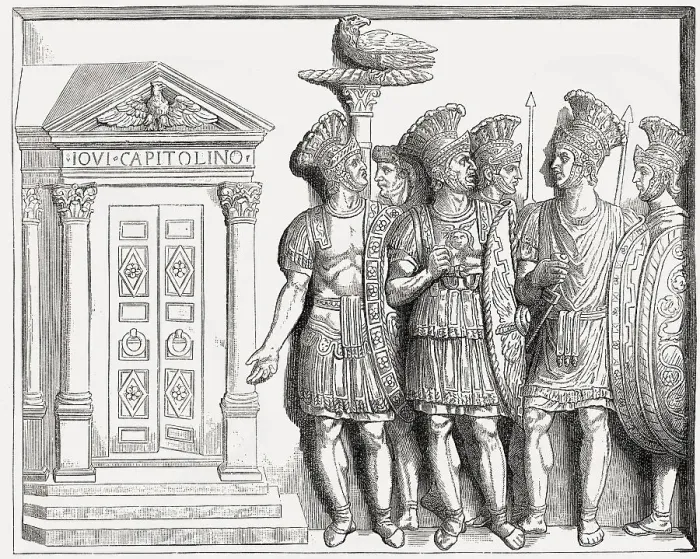 Framed Print : The Praetorians, decor fragment of an arc de triomphe 51-52 AD Framed Print : The Praetorians, decor fragment of an arc de triomphe 51-52 AD