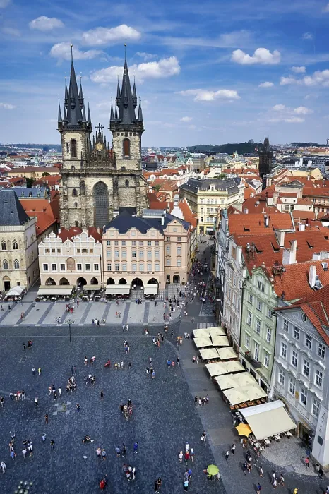 Framed Print : Prague Czech Republic. Aerial view of old town