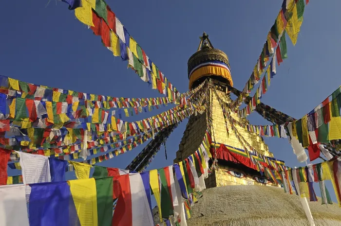Framed Print : Prayer flags at Boudhanath Stupa Framed Print : Prayer flags at Boudhanath Stupa