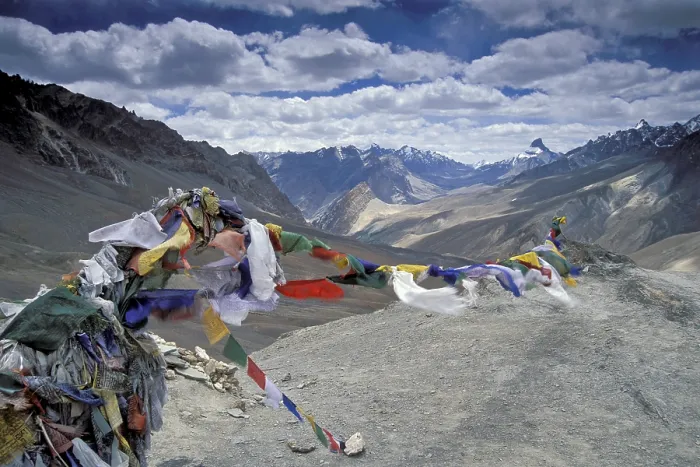 Framed Print : Prayer flags flying in the wind