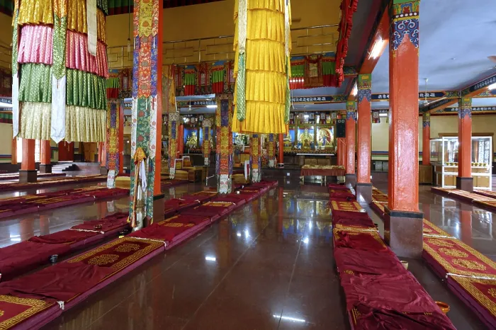 Framed Print : Prayer Hall Shar Gaden Monastery in Mundgod at Karnataka India Asia