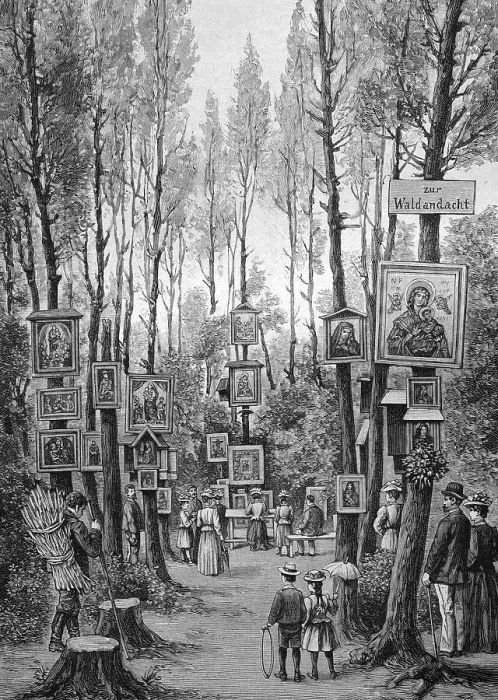 Framed Print : Prayer meeting in a forest near Vienna