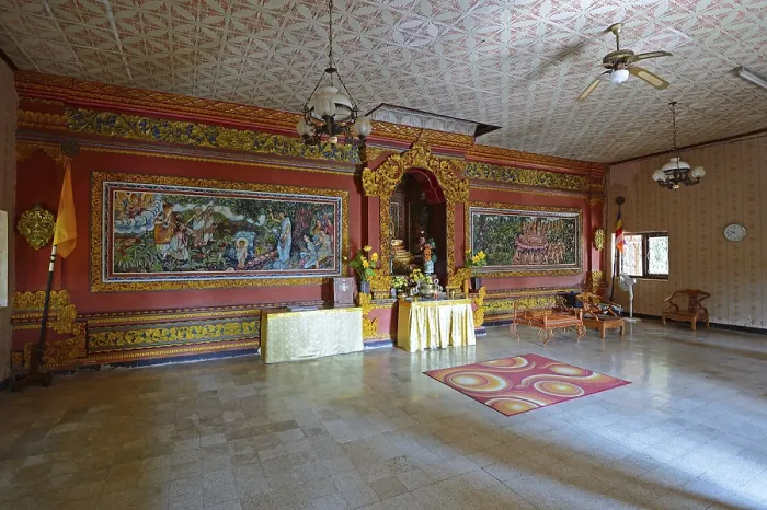 Framed Print : Prayer room of the Buddhist monastery Brahma Vihara