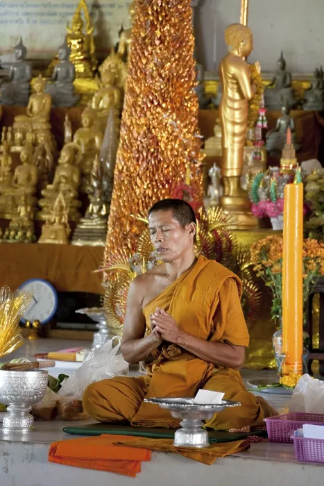 Framed Print : Praying monk, Big Buddha, Phuket Island Framed Print : Praying monk, Big Buddha, Phuket Island