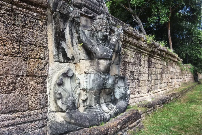 Framed Print : Preah Khan temple wall in Siem Reap, Cambodia