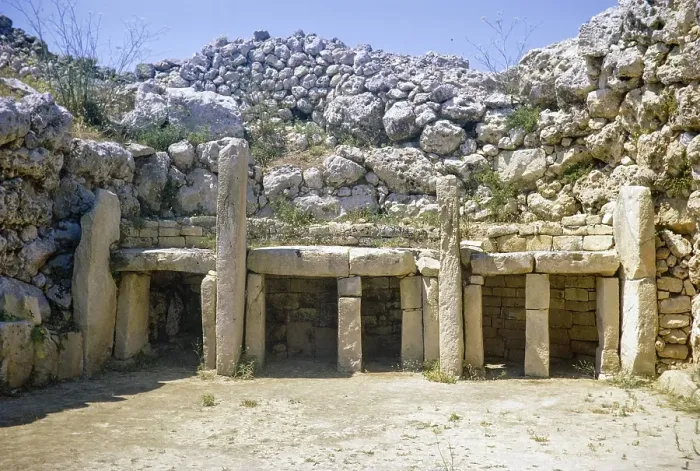Framed Print : Prehistoric neolithic archaeological site, megalithic temple complex, ggantija, Gozo, Malta, Europe 1971, Europe