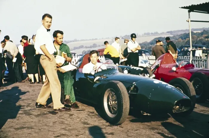 Framed Print : Presumably the driver Chris Lawrence, Brands Hatch, Elva 100 BMC Formula Junior racing car, Fitzwilliam Racing Team 4 October 1959 Framed Print : Presumably the driver Chris Lawrence, Brands Hatch, Elva 100 BMC Formula Junior racing car, Fitzwilliam Racing Team 4 October 1959