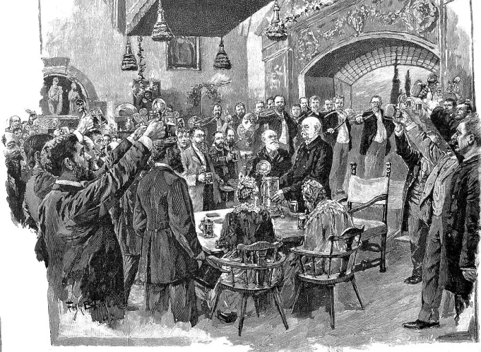 Framed Print : Prince Bismarck's visit to the Allotria in Munich