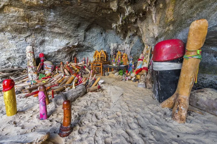 Framed Print : Princess cave at Phra Nang beach near Krabi