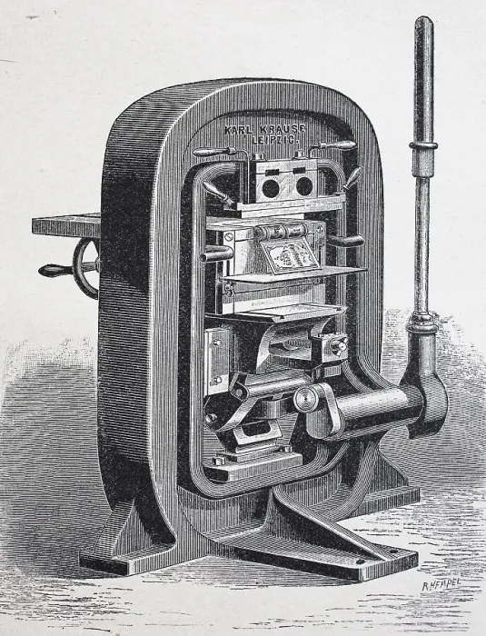 Framed Print : Printing, Gilding Press of the Karl Krause Machine Factory