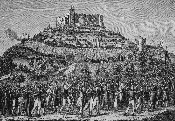 Framed Print : Procession to Hambach Castle, Hambach Framed Print : Procession to Hambach Castle, Hambach