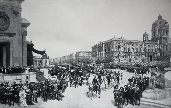 Framed Print : Procession for the Silver Wedding Anniversary of the Austrian Imperial Couple on 24 April 1879