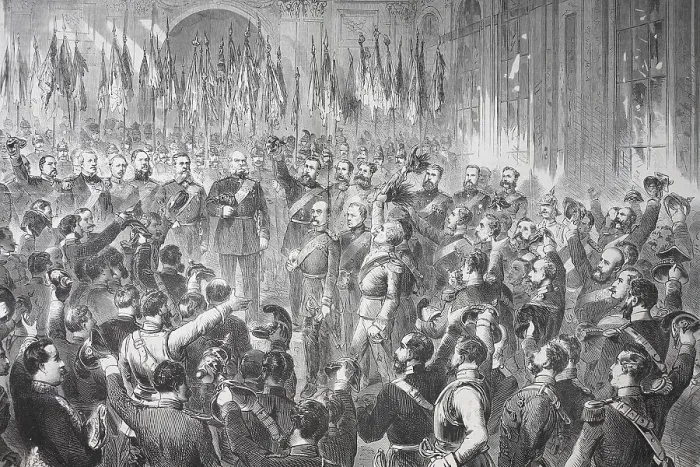 Framed Print : The Proclamation of the German Empire in the Mirror Gallery in the Palace of Versailles on January 18 Framed Print : The Proclamation of the German Empire in the Mirror Gallery in the Palace of Versailles on January 18