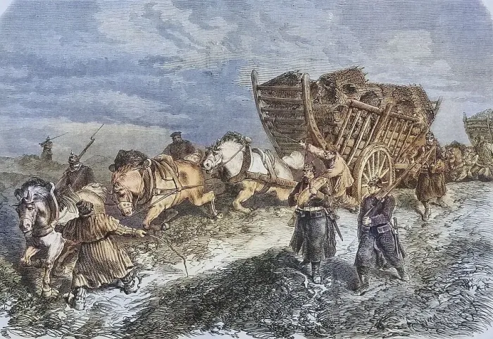 Framed Print : Procuring construction material outside Paris
