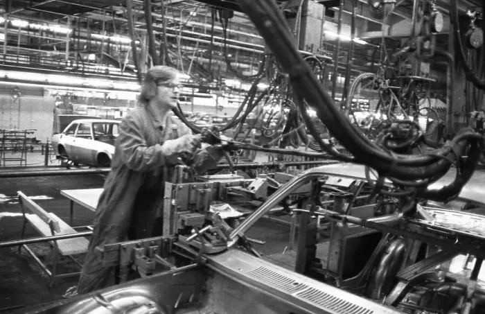 Framed Print : Production on the bodies of Opel AG vehicles in Plant I on 09