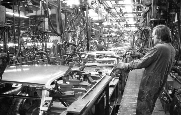 Framed Print : Production on the bodies of Opel AG vehicles in Plant I on 09