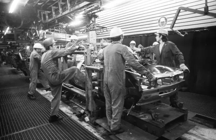 Framed Print : Production on the bodies of Opel AG vehicles in Plant I on 09