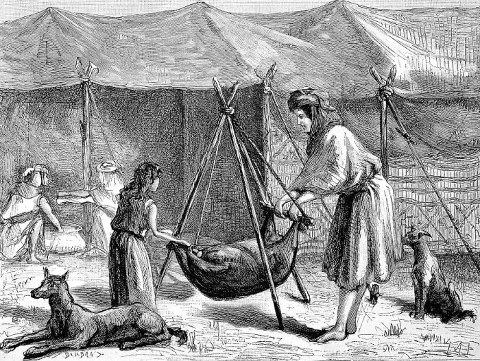 Framed Print : Production of cheese in Persian nomadic tribes around 1850